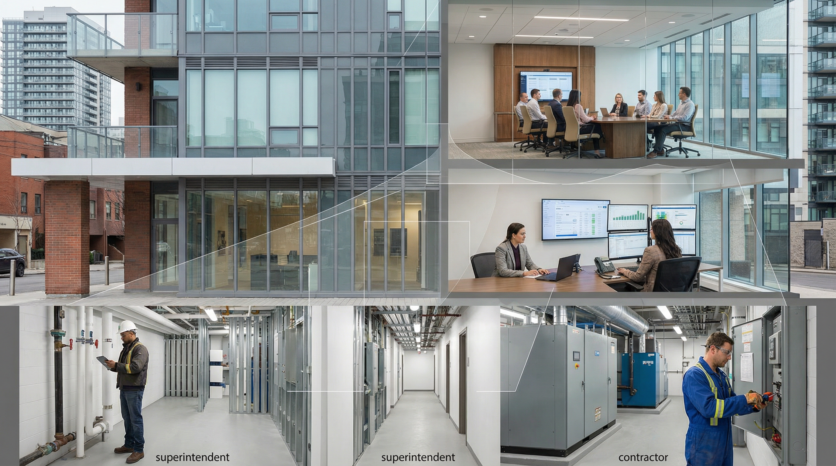 Condominium board members and property manager discussing inspection responsibilities at a governance meeting